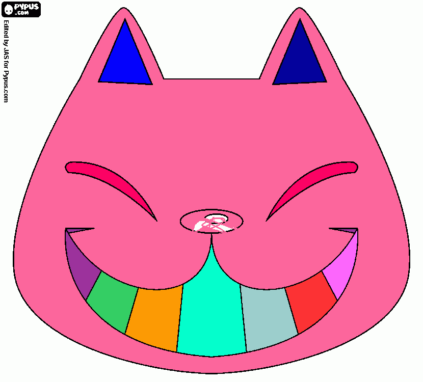 ele e um gato todo colorido para colorir e imprimir
