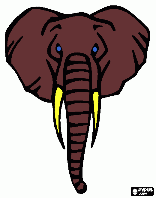 elefante mascara para colorir e imprimir