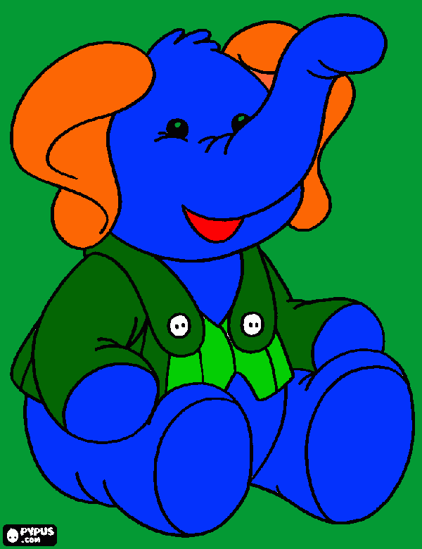 Elefante vestido para colorir e imprimir