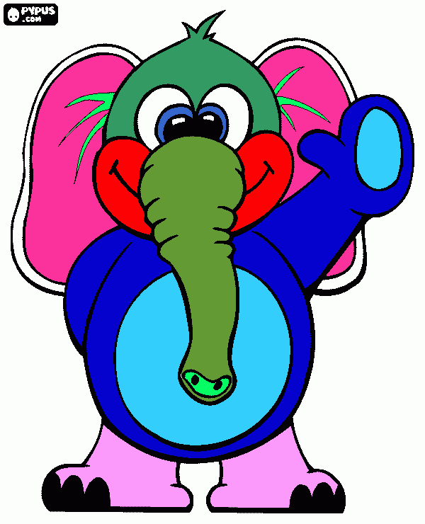 Elefantinho feliz para colorir e imprimir