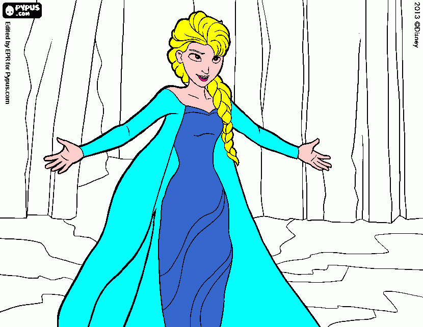 Elsa (Idina Menzel), a futura rainha de Arendelle e Anna (kristen Bell). para colorir e imprimir