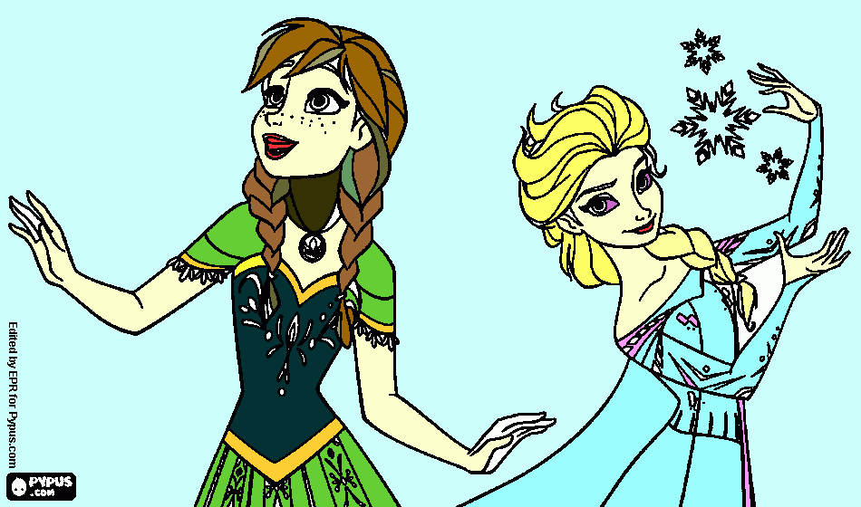 elsa    e     anna para colorir e imprimir