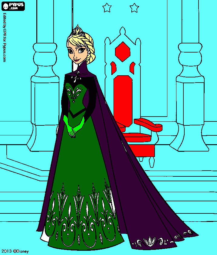 elsa a rainha da neve -palaciao para colorir e imprimir