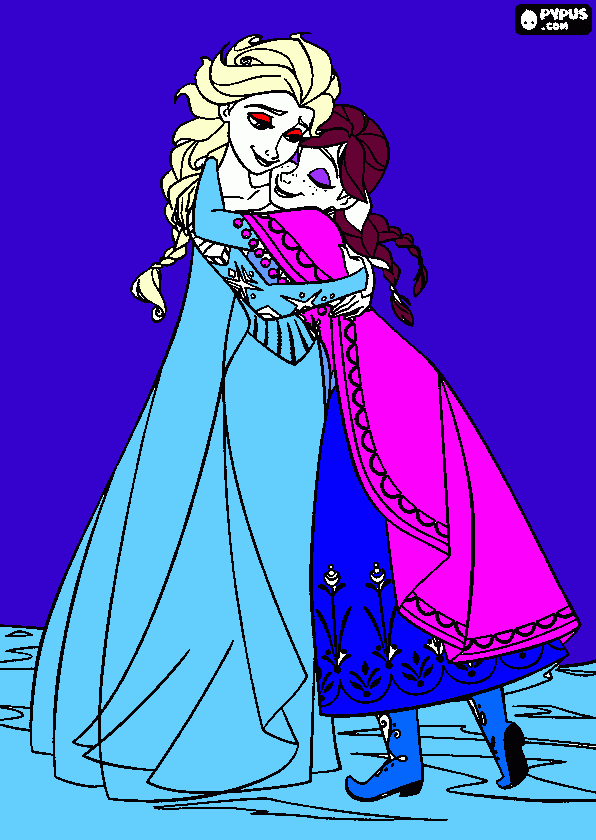 elsa e ana para colorir e imprimir