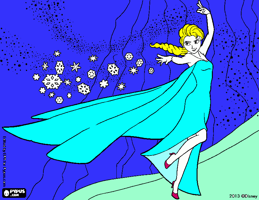 elsa e os seus poderes para colorir e imprimir