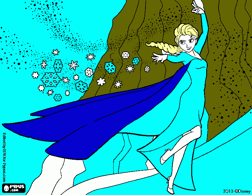 ELSA  ESTA FASENDO NEVE POR QUE ELA TEM PODER..... para colorir e imprimir