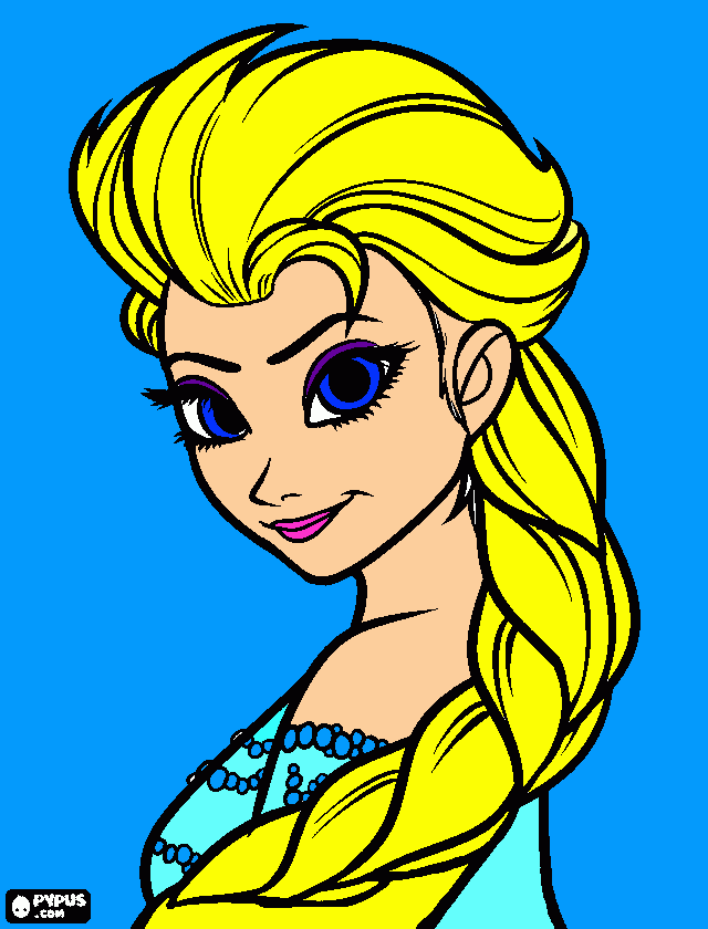elsa no computador para colorir e imprimir