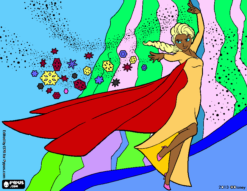 ELSA NUMA VERSÃO DIFERENTE para colorir e imprimir