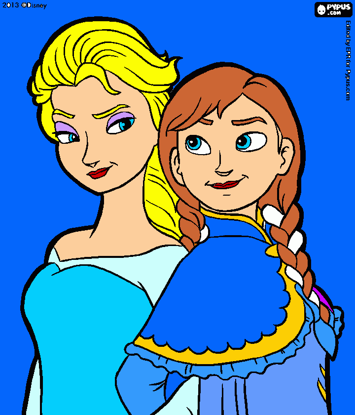 elsa é anna para colorir e imprimir