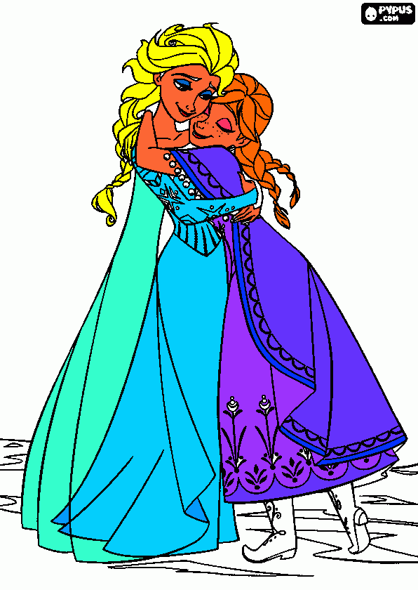 elza e ana para colorir e imprimir