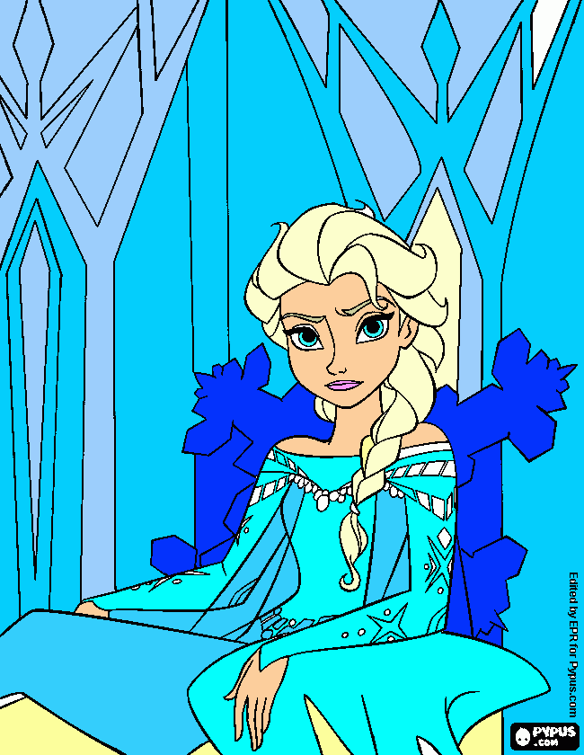 elza em seu castelo para colorir e imprimir