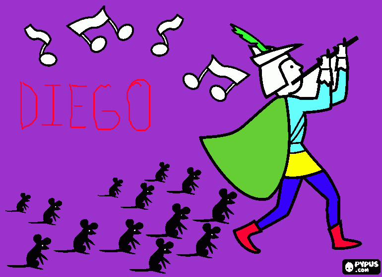 Encantador de Ratos para colorir e imprimir