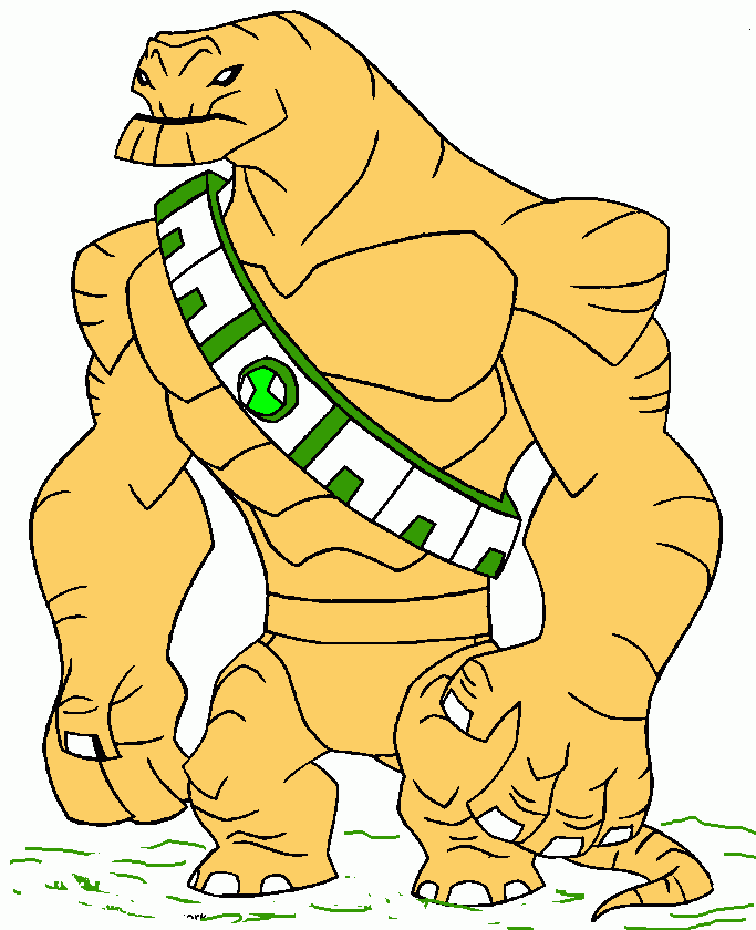 Enormossauro Amarelo Ben10 para colorir e imprimir