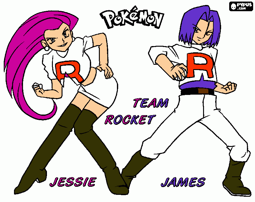 equipe rocket para colorir e imprimir