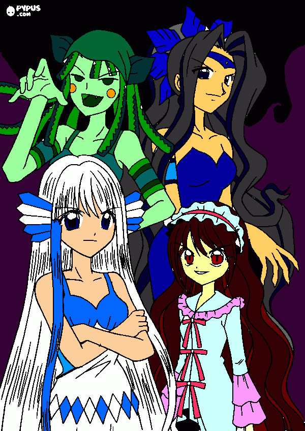 Eriru,Izuru,Yuri e Maria para colorir e imprimir