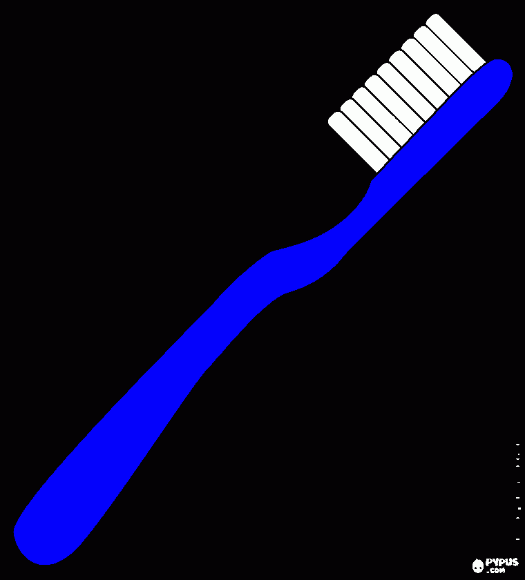 escova azul para colorir e imprimir
