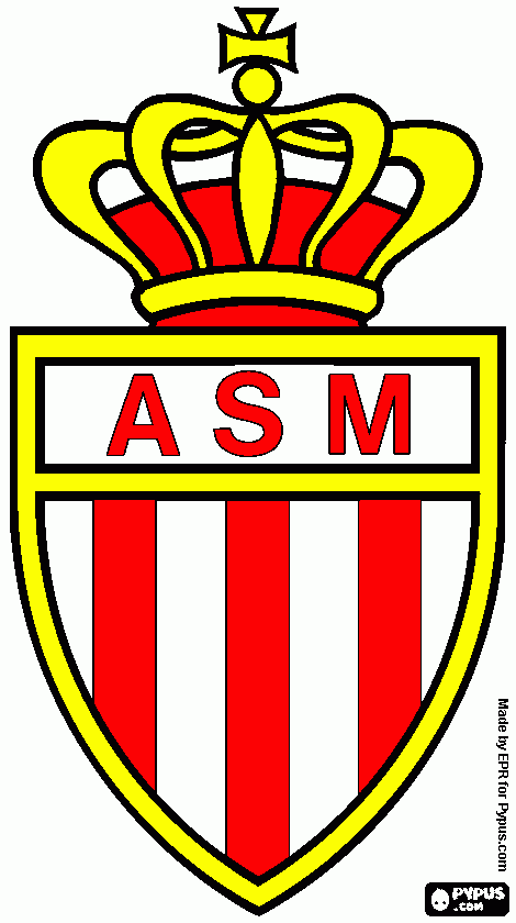 escudo do A S Monaco F C para colorir e imprimir