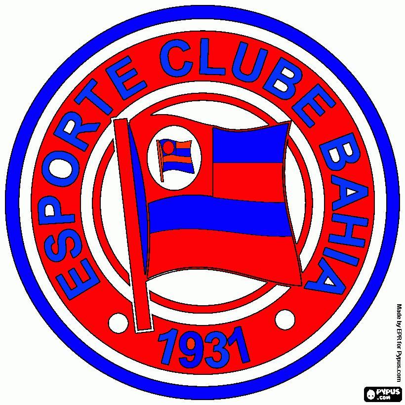 Escudo do Bahia para colorir e imprimir