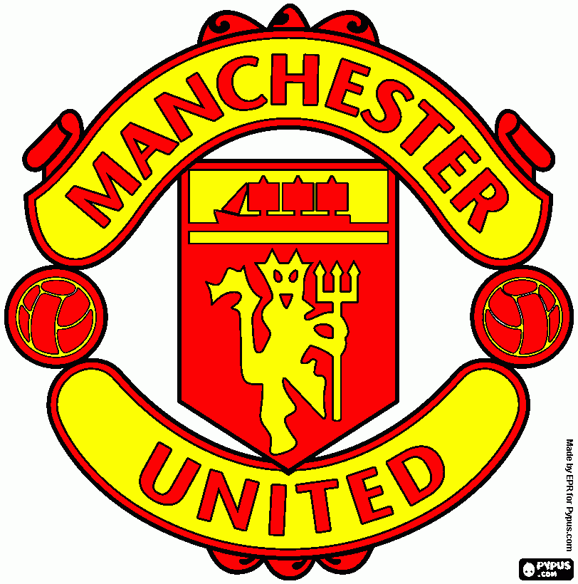 escudo do Manchester United cores invertidas para colorir e imprimir
