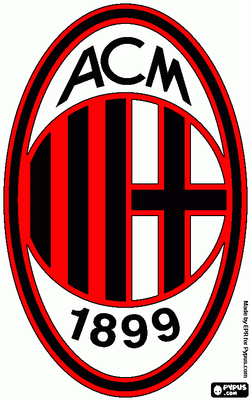 escudo do milan para colorir e imprimir