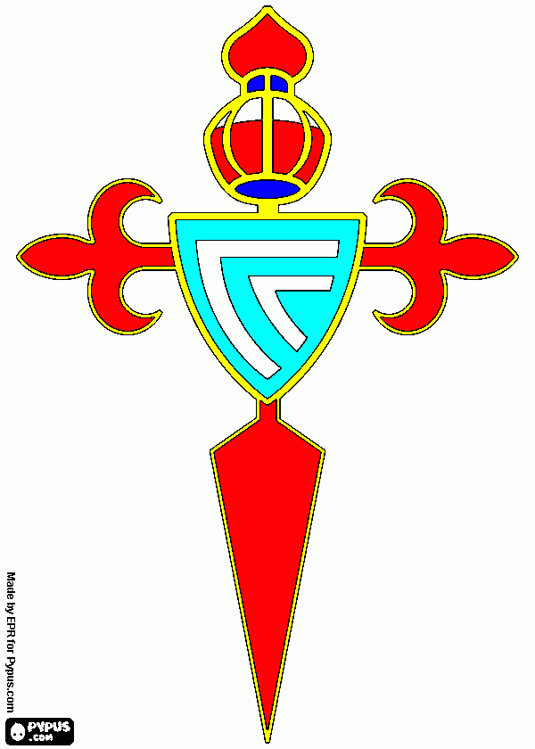 Escudo do R C Celta de Vigo para colorir e imprimir