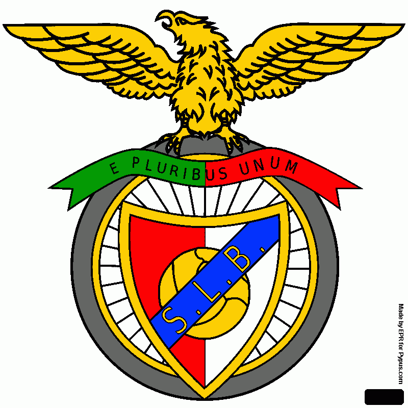 escudo do S L Benfica,Lisboa Portugal para colorir e imprimir