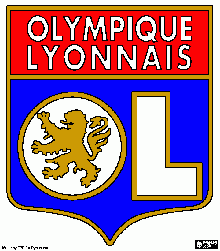 Escudo do time Lyon para colorir e imprimir