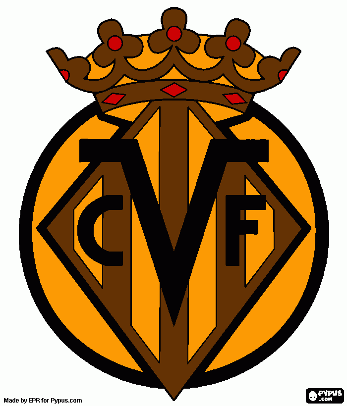 Escudo do villareal para colorir e imprimir