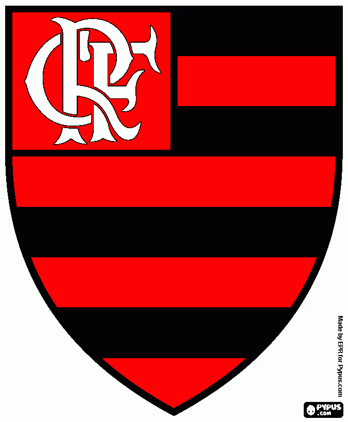 escudo flamengo para colorir e imprimir