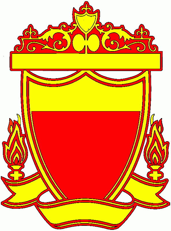 escudo vermelho e amarelo para colorir e imprimir
