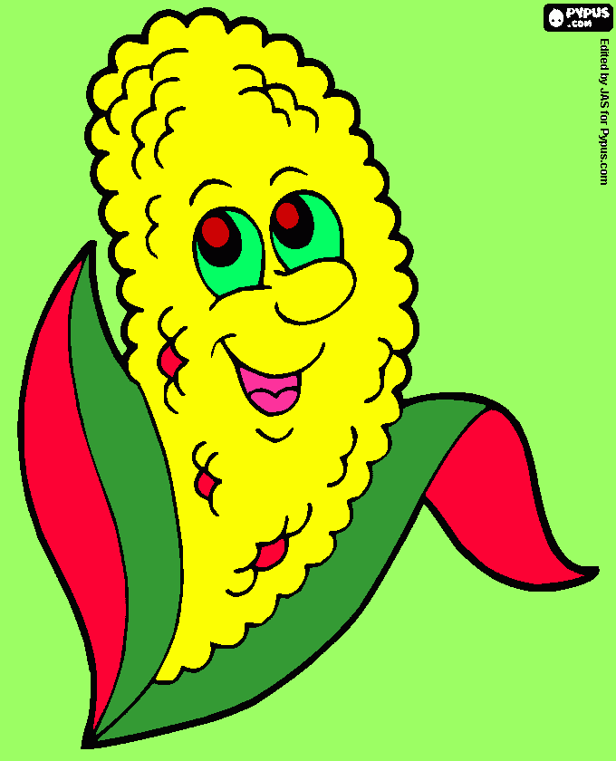 espiga de milho colorida para colorir e imprimir