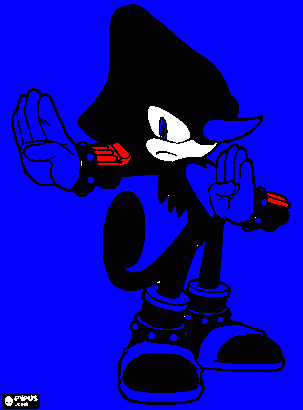 espio com sonic shadow e knuckles para colorir e imprimir