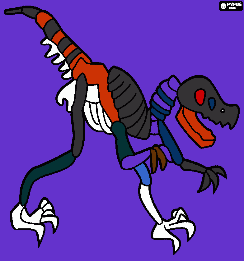 Esqueleto Dino para colorir e imprimir