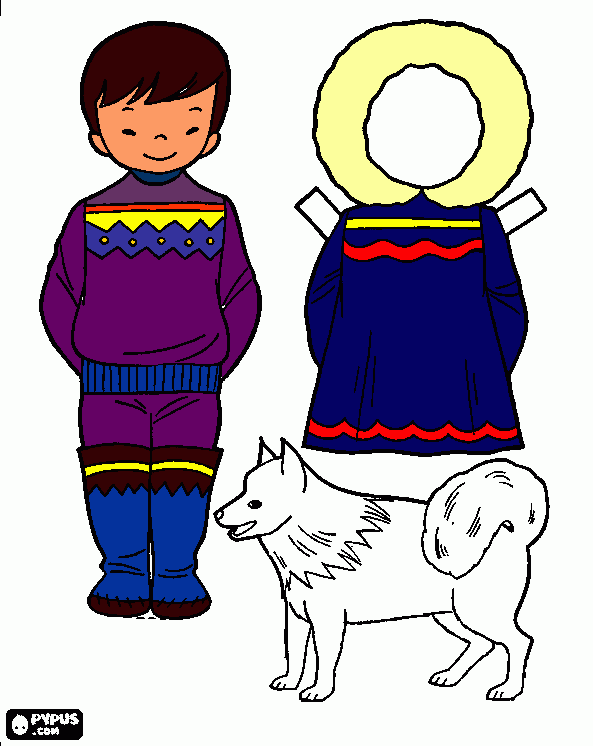 esquimó para colorir e imprimir