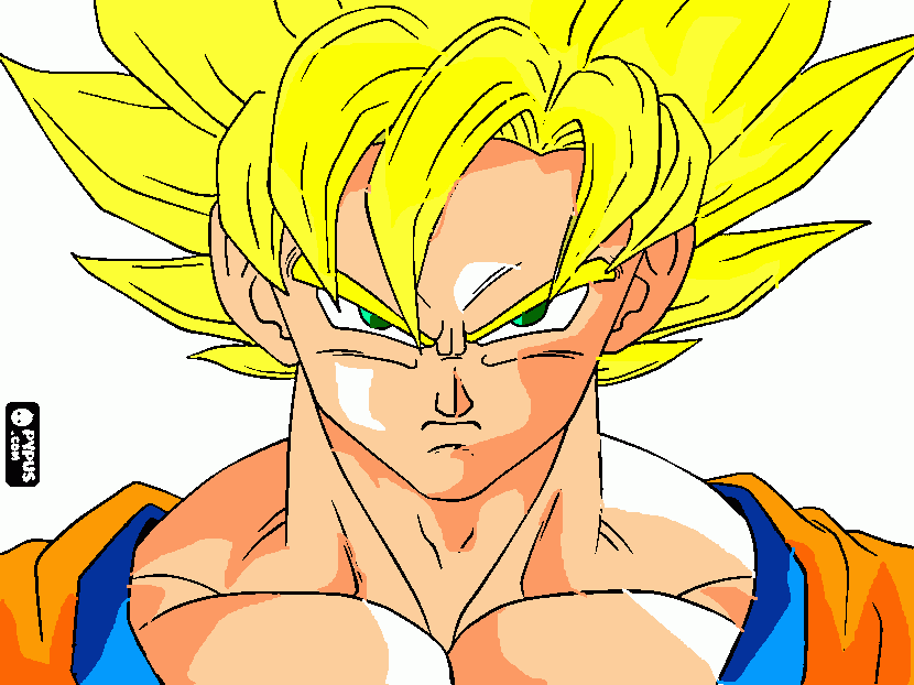 esse é o goku ssj para colorir e imprimir