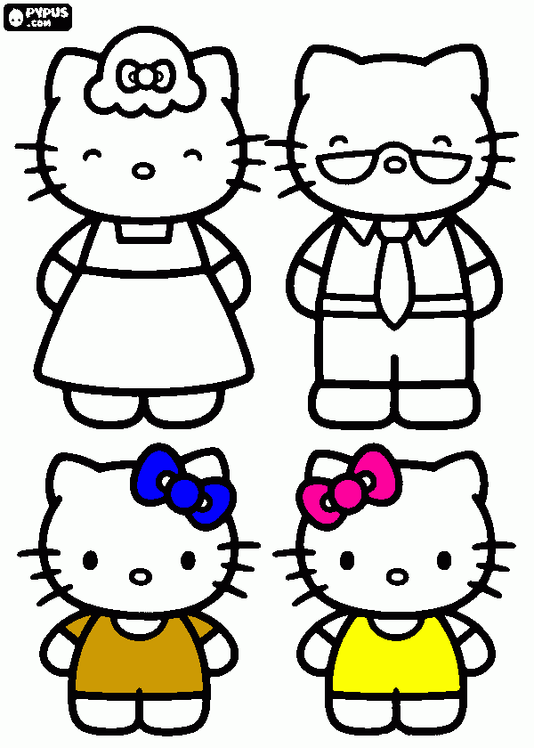 este desenho e os pais e as duas irmãs para colorir e imprimir