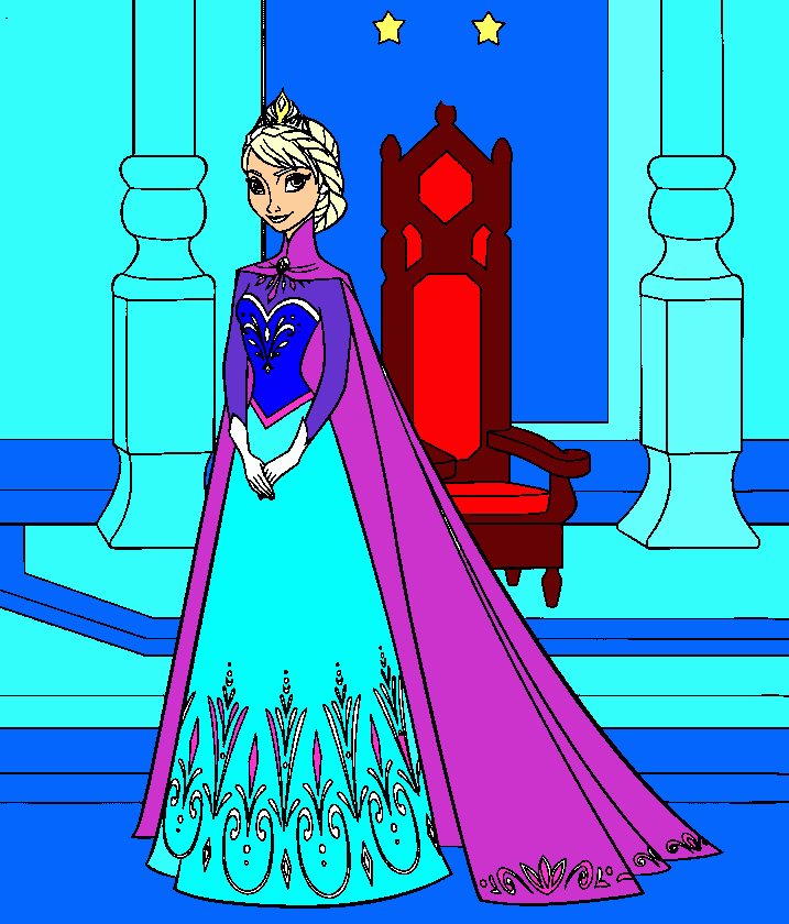 Este desenho tem a Elsa para colorir e imprimir