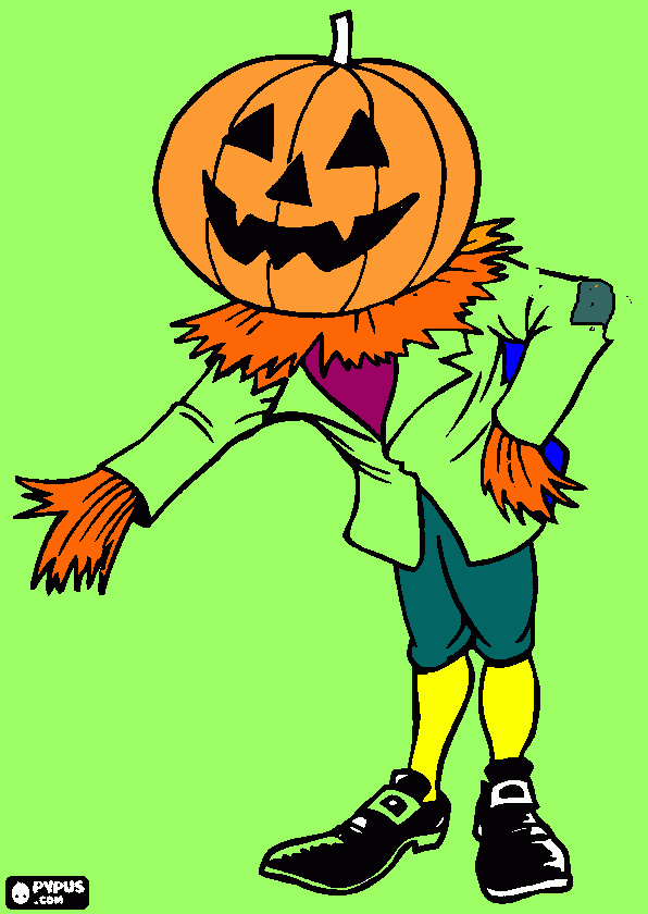 Este desenho é um espantalho pintado pelo o jogo de desenhos para colorir e imprimir