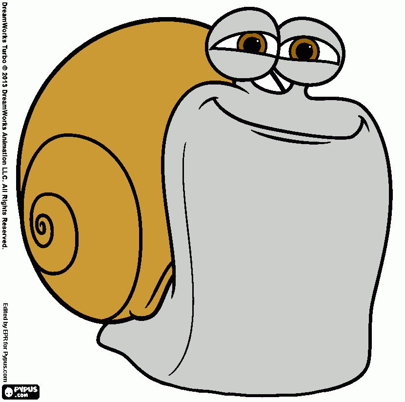 Este é o Chet, irmão do Turbo para colorir e imprimir