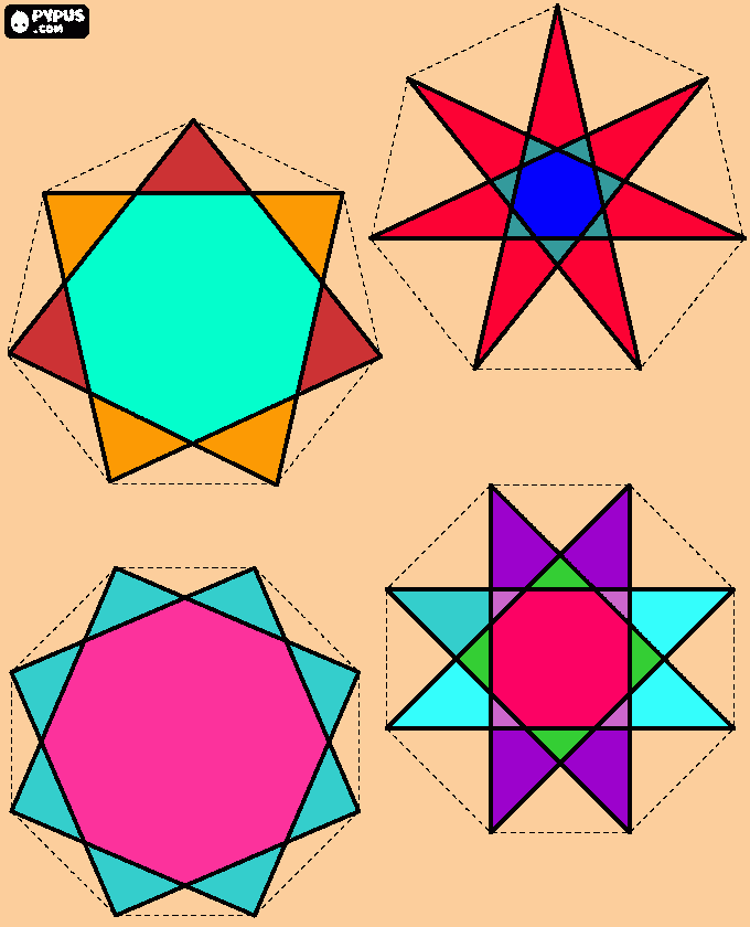 estrela de 7 pontas para colorir e imprimir