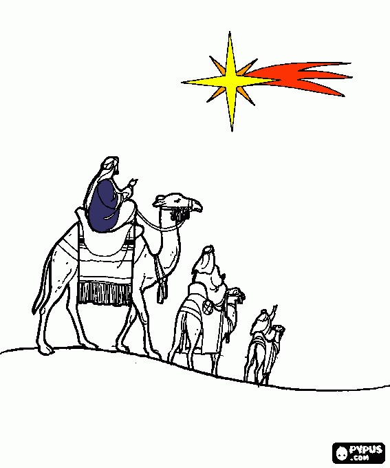 Estrela guia para colorir e imprimir