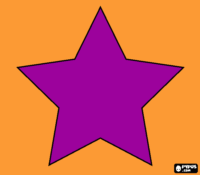 estrela roxa sobre um fundo salmão para colorir e imprimir