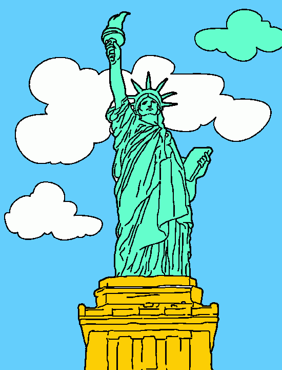 estátua da liberdade para colorir e imprimir