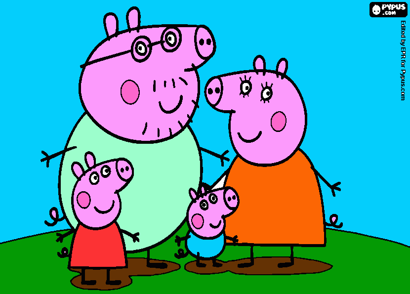 eu adoro peppa poriso eu pintei o desenho voces e muinto legal  para colorir e imprimir