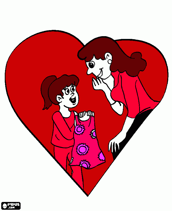 Eu e a minha mãe querida beijos "AMO-TE" muito <3 para colorir e imprimir