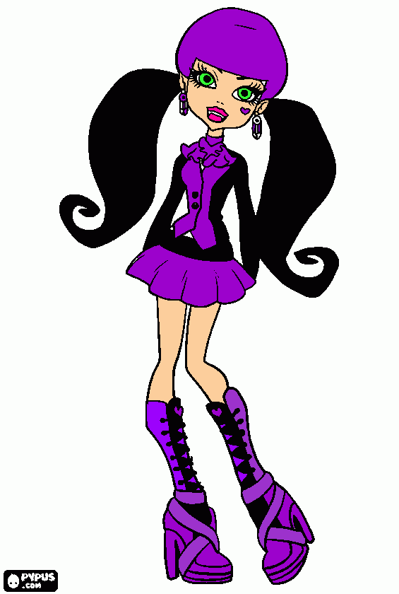 eu enventeu um novo extilo para draculaura para colorir e imprimir