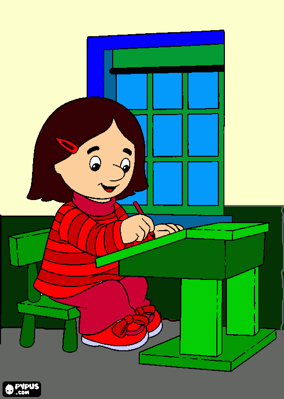 eu estou na escola fazendo lição... para colorir e imprimir