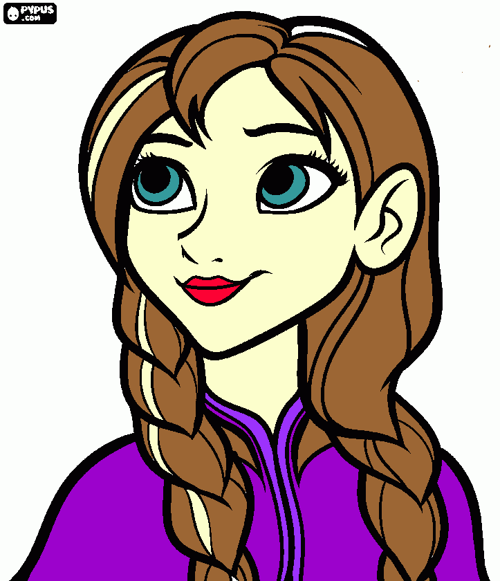 eu pintei o cabelo de marron a capa de roxo e olho verde para colorir e imprimir