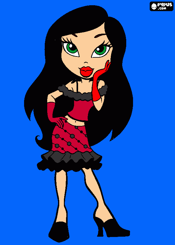 eu usando algumas roupas chiks para colorir e imprimir