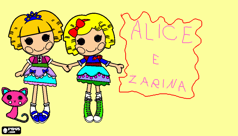Eu Zarina e Mingau para colorir e imprimir